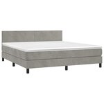 vidaXL Sommier à lattes de lit et matelas Gris clair 160x200cm Velours