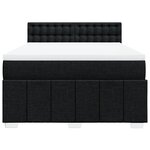 vidaXL Sommier à lattes de lit avec matelas Noir 160x200 cm Tissu