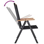 vidaXL Chaises de jardin pliables lot de 4 aluminium et textilène noir