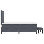 vidaXL Lit à ressorts avec tête de lit Gris foncé 200 x 90 cm Velours