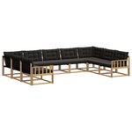 vidaXL Ensemble de canapés d'extérieur 9 Pièces Blanc et noir