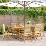 vidaXL Ensemble à manger de jardin 7Pièces beige polypropylène et bois