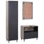 vidaXL Ensemble de Meubles de Salle de Bain avec tiroir 3 Pièces Gris