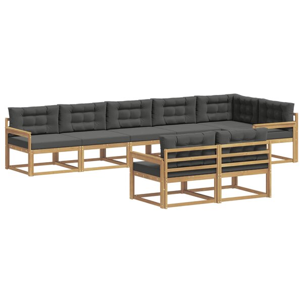 vidaXL Ensemble de canapés d'extérieur 6 pc Blanc et anthracite