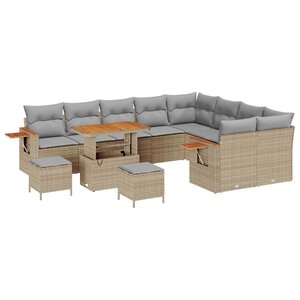 vidaXL Ensemble de canapé de jardin 12 Pièces beige et gris clair