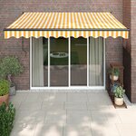 vidaXL Auvent rétractable automatique jaune et blanc 3 5x2 5 m