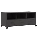 vidaXL Meuble TV noir 100 5x39x43 5 cm acier
