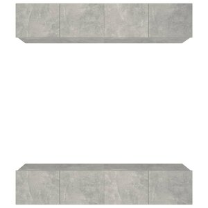 vidaXL Meubles TV 4 Pièces gris béton 80x30x30 cm bois d'ingénierie