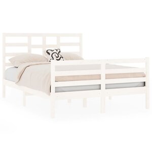 vidaXL Cadre de lit sans matelas blanc bois massif 120x190 cm