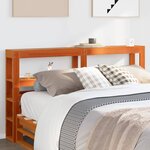vidaXL Tête de lit avec étagères marron cire 135 cm bois massif de pin