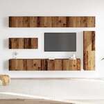 vidaXL Ensemble de meuble TV mural 7 Pièces vieux bois bois d'ingénierie