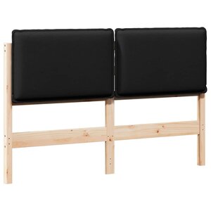 vidaXL Tête de lit capitonnée Naturel et Noir 120 cm Pin massif