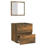 vidaXL Armoire de bain avec miroir Chêne fumé Bois d'ingénierie