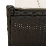 vidaXL Chaise longue double avec coussins noir résine tressée