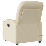 vidaXL Fauteuil inclinable de massage électrique crème tissu