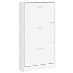 vidaXL Meuble à chaussures Blanc 59x17x108 cm Bois d'ingénierie