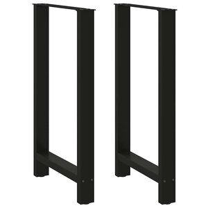 vidaXL Pieds de table de bar Noir 2 pièces 60 x (100-101) cm Acier