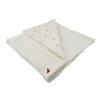 Couverture double face Maternity Love 75 x 100 cm - Grosse maille et mousseline