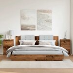 vidaXL Tables de chevet 2 Pièces vieux bois 40x36x65 cm bois d'ingénierie