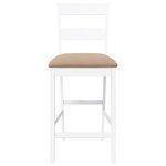 vidaXL Tabourets de bar avec coussins 2 Pièces blanc bois massif d'hévéa