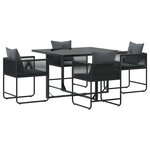 vidaXL Ensemble de salle à manger pour jardin 5 Pièces Noir Acier