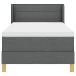 vidaXL Lit à Ressorts avec matelas Gris foncé 90 x 200 cm tissu