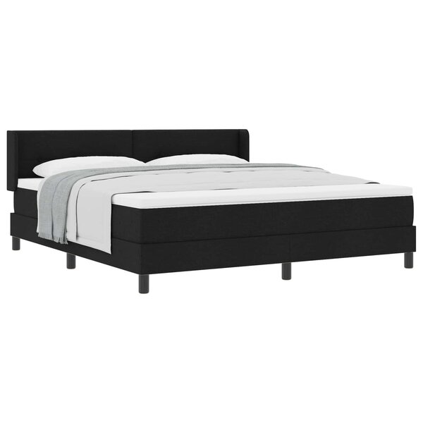 vidaXL Lit à ressorts avec tête de lit Noir 200 x 180 cm tissu
