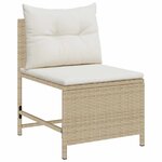 vidaXL Ensemble de canapé de jardin 6 Pièces Beige  crème polyrotin