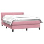 vidaXL Sommier à lattes de lit avec matelas rose 140x210 cm velours