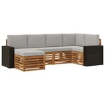 vidaXL Ensemble de canapés d'extérieur 6 pc Naturel et gris clair