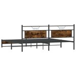 vidaXL Cadre de lit en métal sans matelas chêne fumé 193x201 cm