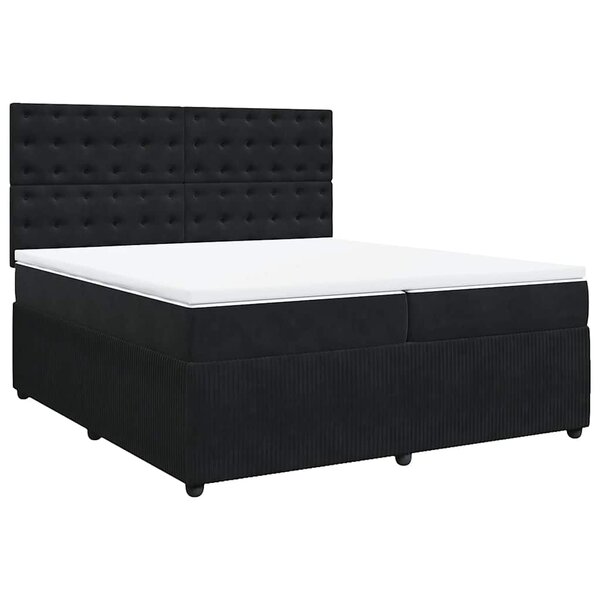 vidaXL Sommier à lattes de lit et matelas Noir 200x200 cm Velours
