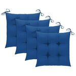 vidaXL Chaises de jardin empilables avec coussins lot de 4 Teck solide