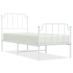 vidaXL Cadre de lit métal avec tête de lit/pied de lit blanc 75x190 cm