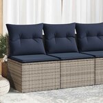 vidaXL Salon de jardin 2 Pièces avec coussins gris résine tressée acacia