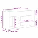 vidaXL Banc à chaussures Chêne noir 80 x 30 x 45 cm Bois d'ingénierie