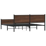 vidaXL Cadre de lit en métal sans matelas chêne marron 160x200 cm