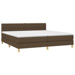 vidaXL Sommier à lattes de lit matelas et LED Marron foncé 200x200 cm