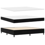 vidaXL Lit à ressort LED avec matelas Noir 200 x 200 cm Velours
