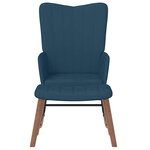 vidaXL Chaise à bascule avec repose-pied Bleu Velours