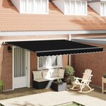 vidaXL Auvent Rétractable Noir 400 × 300 cm Polyester et Acier