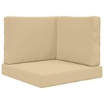 vidaXL Coussin de canapé d'extérieur 3 Pièces Beige Polyester
