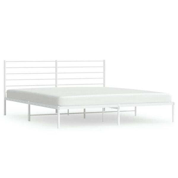 vidaXL Cadre de lit métal sans matelas et tête de lit blanc 180x200 cm