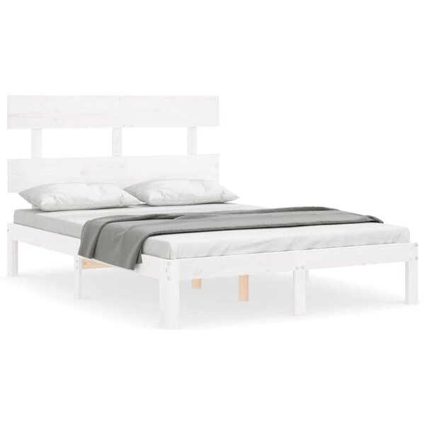 vidaXL Cadre de lit sans matelas blanc 120x200 cm bois de pin massif