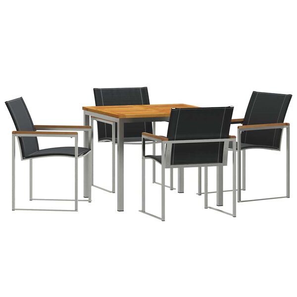 vidaXL Ensemble de salle à manger pour jardin 5 Pièces Marron