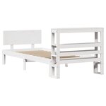 vidaXL Cadre de lit avec tête de lit blanc 90x190cm bois de pin massif