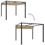 vidaXL Tonnelle de jardin avec toit rétractable taupe 3x3 m acier