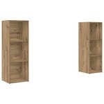 vidaXL Ensemble meuble TV 2 Pièces chêne artisanal 107 x 35 x 37 cm