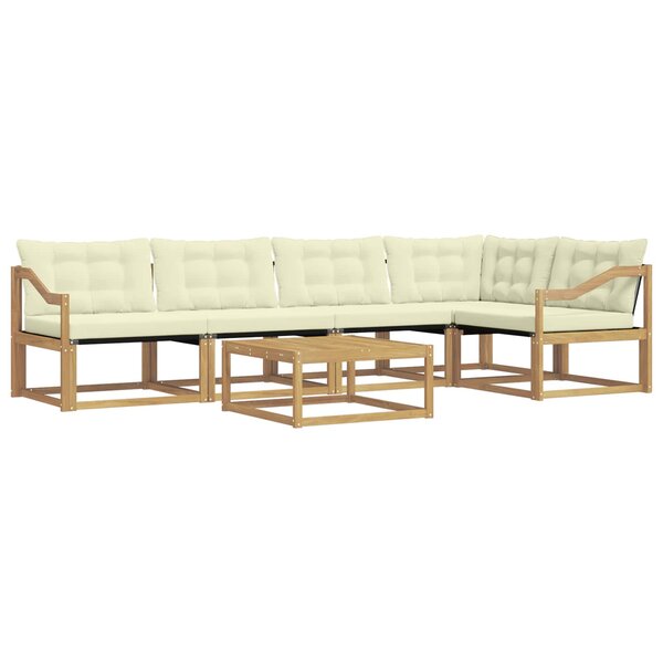vidaXL Ensemble de canapés d'extérieur 6 pc Blanc et crème