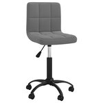 vidaXL Chaise pivotante de bureau Gris foncé Velours